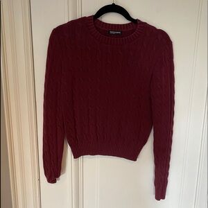 American Apparel Cable Knit Maroon/Bordeaux Color Crewneck